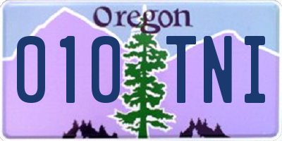OR license plate 010TNI