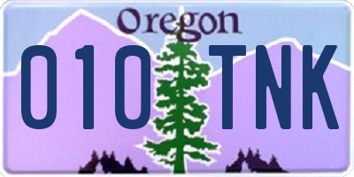 OR license plate 010TNK