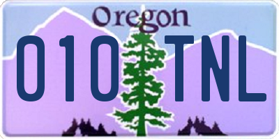 OR license plate 010TNL
