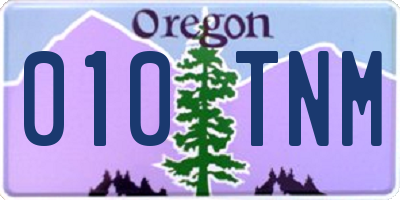 OR license plate 010TNM