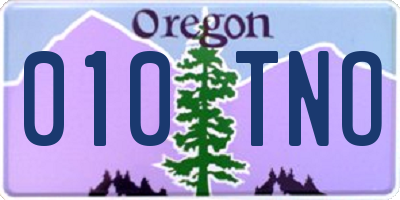 OR license plate 010TNO