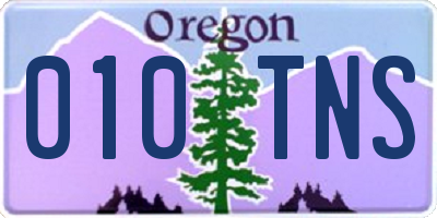 OR license plate 010TNS