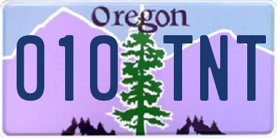 OR license plate 010TNT