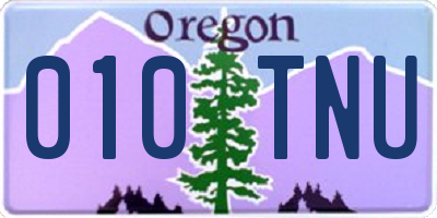 OR license plate 010TNU