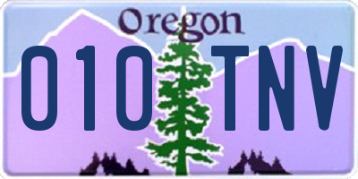OR license plate 010TNV