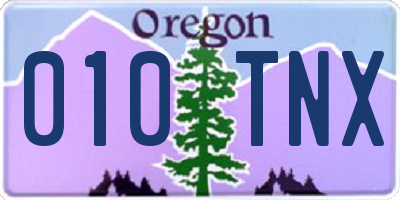 OR license plate 010TNX