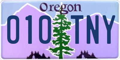 OR license plate 010TNY