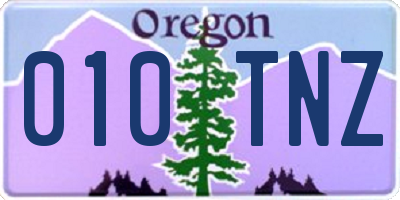 OR license plate 010TNZ