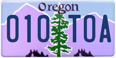 OR license plate 010TOA