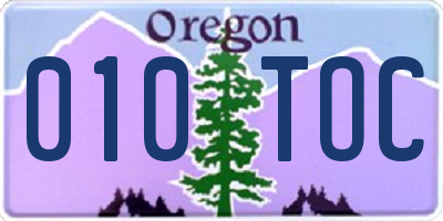 OR license plate 010TOC