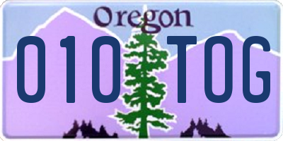 OR license plate 010TOG