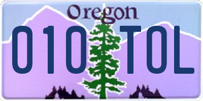 OR license plate 010TOL