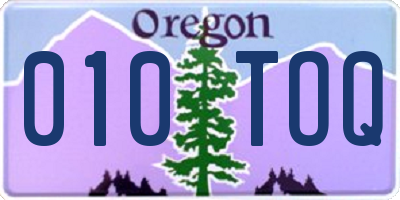 OR license plate 010TOQ