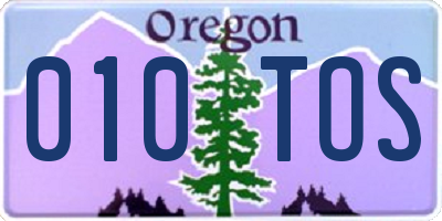 OR license plate 010TOS
