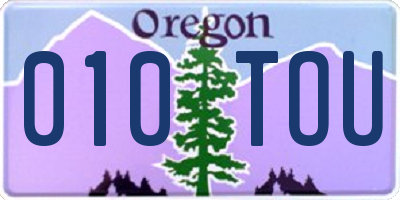 OR license plate 010TOU