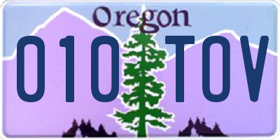 OR license plate 010TOV