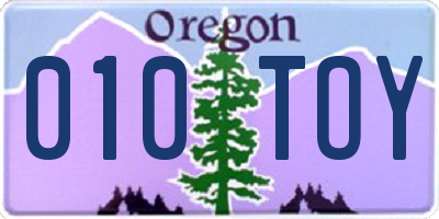 OR license plate 010TOY