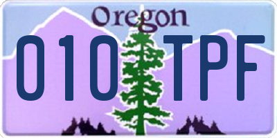 OR license plate 010TPF