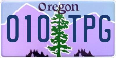 OR license plate 010TPG