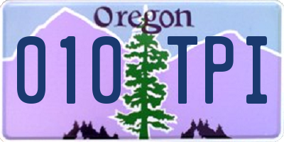 OR license plate 010TPI