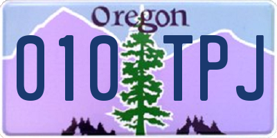 OR license plate 010TPJ
