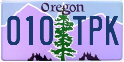 OR license plate 010TPK