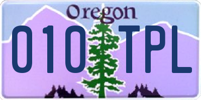 OR license plate 010TPL