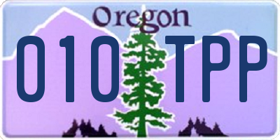 OR license plate 010TPP