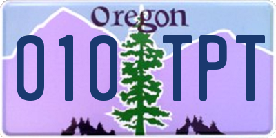 OR license plate 010TPT