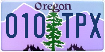 OR license plate 010TPX