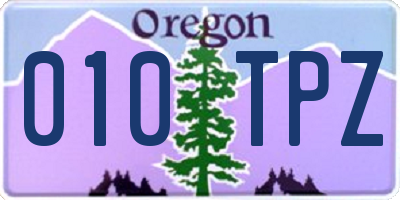 OR license plate 010TPZ
