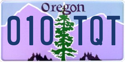 OR license plate 010TQT
