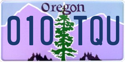 OR license plate 010TQU