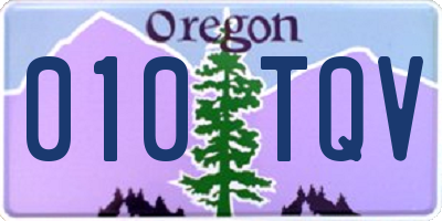 OR license plate 010TQV