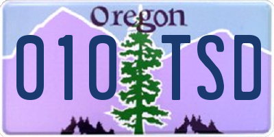 OR license plate 010TSD