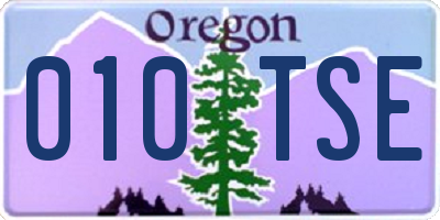 OR license plate 010TSE