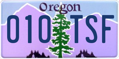 OR license plate 010TSF
