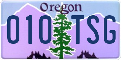 OR license plate 010TSG