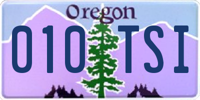 OR license plate 010TSI