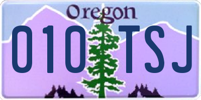 OR license plate 010TSJ
