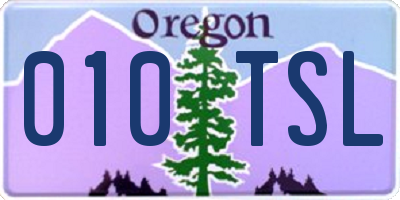 OR license plate 010TSL