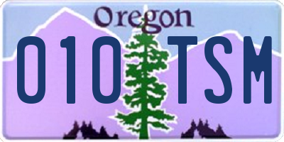 OR license plate 010TSM