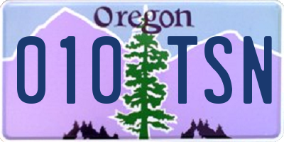 OR license plate 010TSN