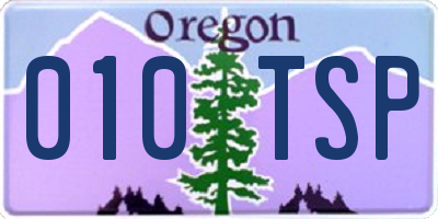 OR license plate 010TSP