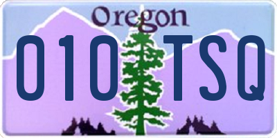 OR license plate 010TSQ