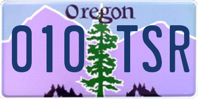 OR license plate 010TSR