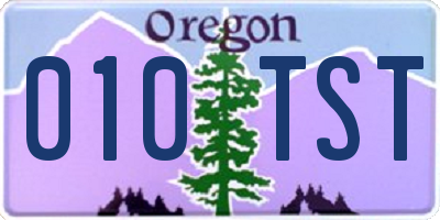 OR license plate 010TST