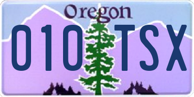 OR license plate 010TSX
