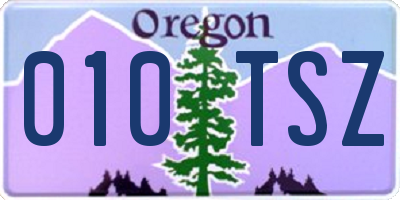 OR license plate 010TSZ