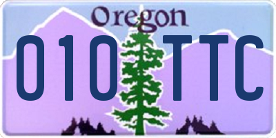 OR license plate 010TTC